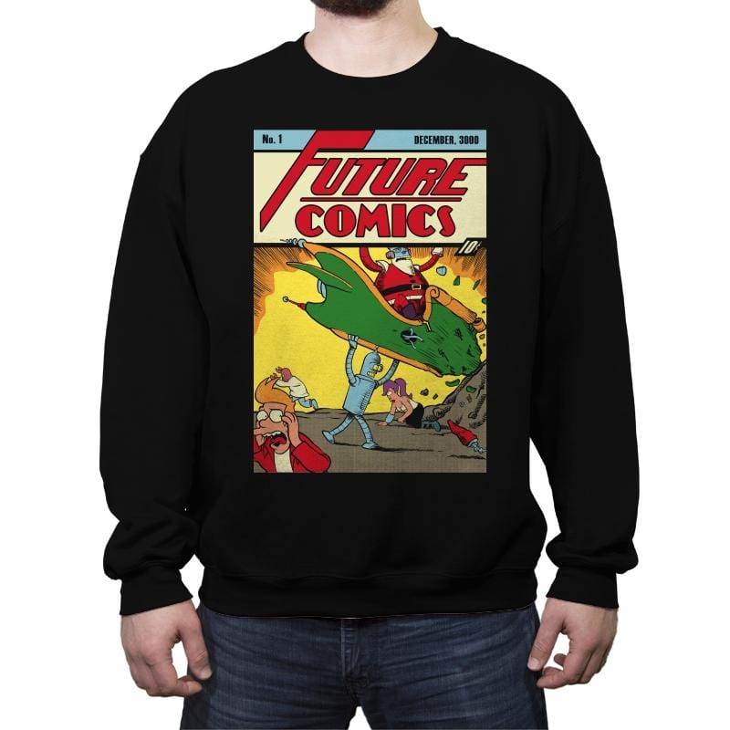 Future Comics 1 - Crew Neck Sweatshirt Crew Neck Sweatshirt RIPT Apparel