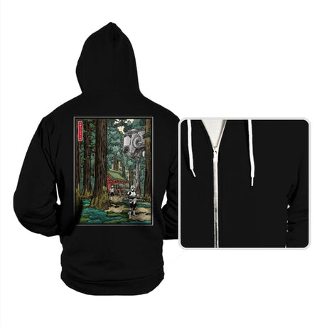 Galactic Empire in Japanese Forest - Hoodies Hoodies RIPT Apparel Small / Black