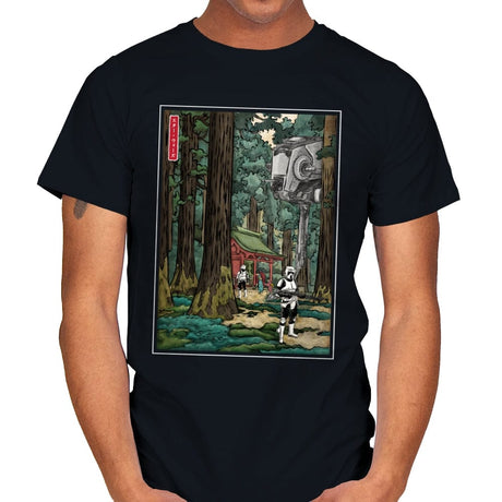 Galactic Empire in Japanese Forest - Mens T-Shirts RIPT Apparel Small / Black