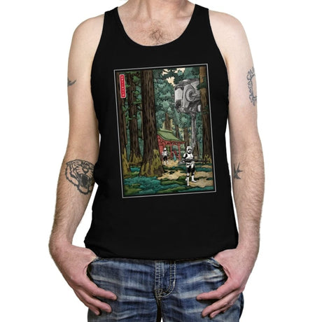 Galactic Empire in Japanese Forest - Tanktop Tanktop RIPT Apparel X-Small / Black