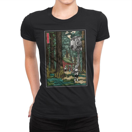 Galactic Empire in Japanese Forest - Womens Premium T-Shirts RIPT Apparel Small / Black