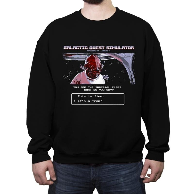 Galactic Quest Simulator - Crew Neck Sweatshirt Crew Neck Sweatshirt RIPT Apparel