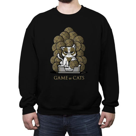 Game Of Cats - Crew Neck Sweatshirt Crew Neck Sweatshirt RIPT Apparel