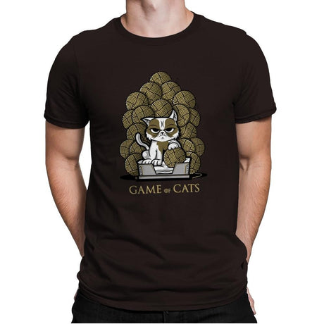 Game Of Cats - Mens Premium T-Shirts RIPT Apparel Small / Dark Chocolate