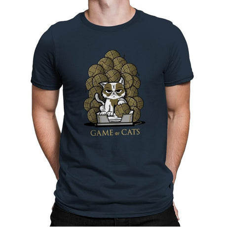 Game Of Cats - Mens Premium T-Shirts RIPT Apparel Small / Indigo