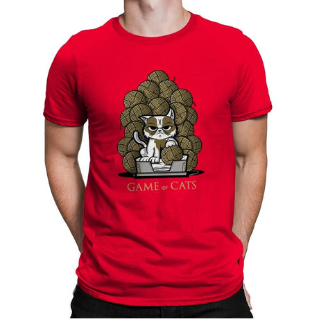 Game Of Cats - Mens Premium T-Shirts RIPT Apparel Small / Red