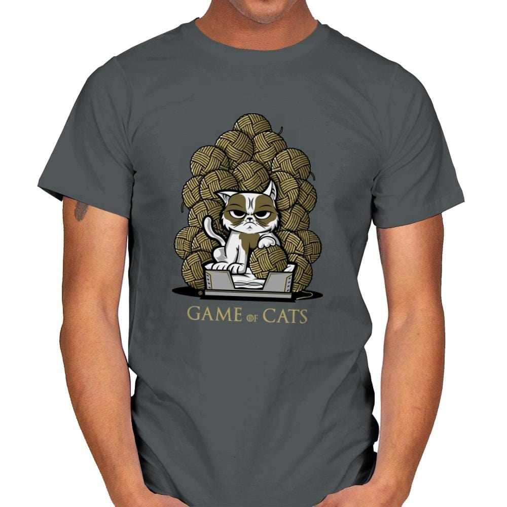 Game Of Cats - Mens T-Shirts RIPT Apparel Small / Charcoal