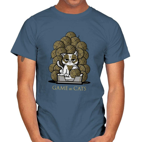 Game Of Cats - Mens T-Shirts RIPT Apparel Small / Indigo Blue