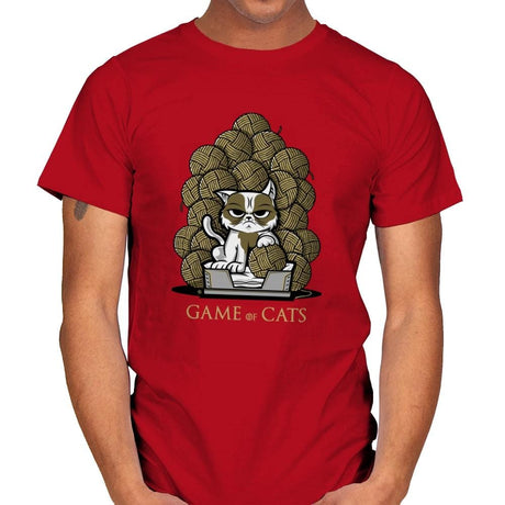 Game Of Cats - Mens T-Shirts RIPT Apparel Small / Red