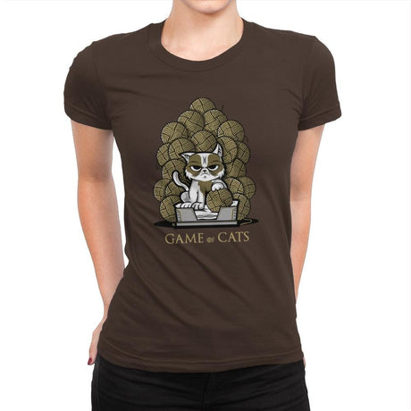Game Of Cats - Womens Premium T-Shirts RIPT Apparel Small / Dark Chocolate