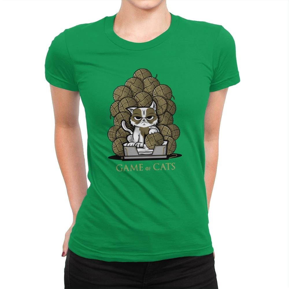 Game Of Cats - Womens Premium T-Shirts RIPT Apparel Small / Kelly Green