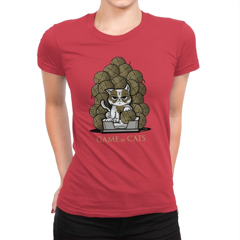 Game Of Cats - Womens Premium T-Shirts RIPT Apparel Small / Red