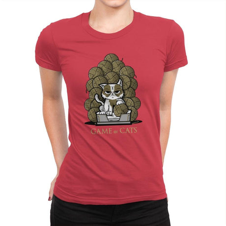 Game Of Cats - Womens Premium T-Shirts RIPT Apparel Small / Red