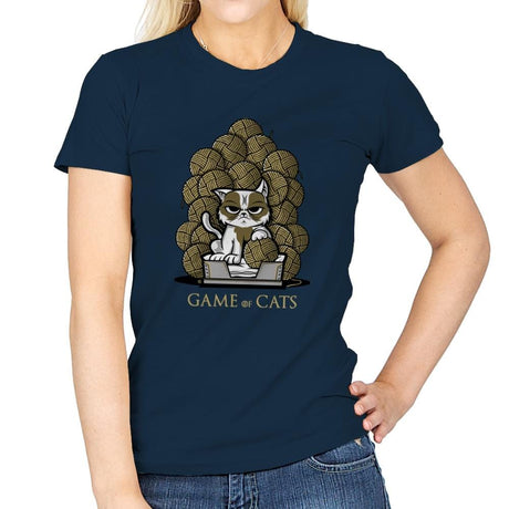 Game Of Cats - Womens T-Shirts RIPT Apparel Small / Navy