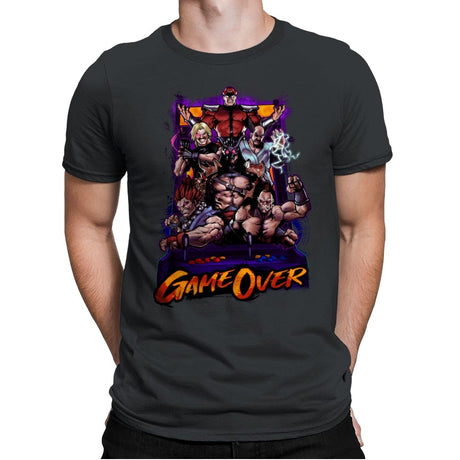 Game Over Retro Gamer - Mens Premium T-Shirts RIPT Apparel Small / Heavy Metal