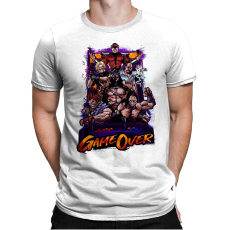 Game Over Retro Gamer - Mens Premium T-Shirts RIPT Apparel Small / White