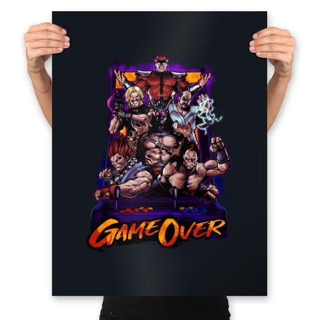 Game Over Retro Gamer - Prints Posters RIPT Apparel 18x24 / Black