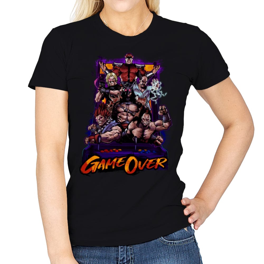 Game Over Retro Gamer - Womens T-Shirts RIPT Apparel Small / Black