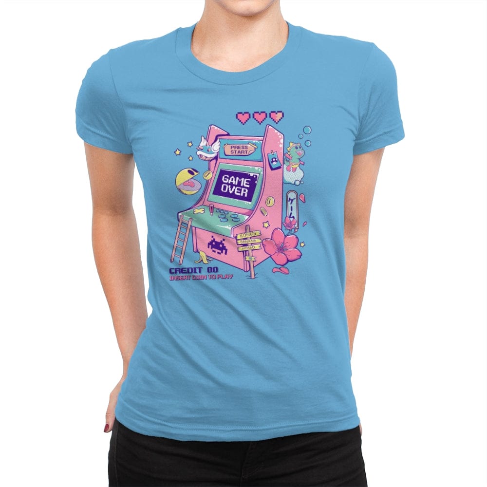 Game Over - Womens Premium T-Shirts RIPT Apparel Small / Turquoise
