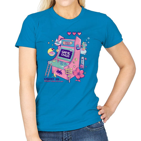 Game Over - Womens T-Shirts RIPT Apparel Small / Sapphire
