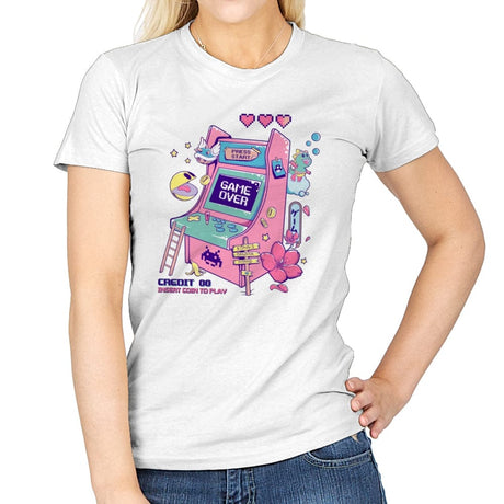 Game Over - Womens T-Shirts RIPT Apparel Small / White