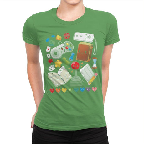 Game World - Womens Premium T-Shirts RIPT Apparel Small / Kelly Green
