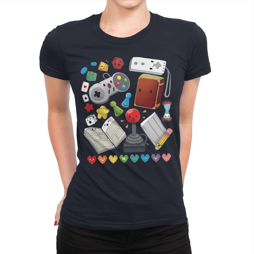 Game World - Womens Premium T-Shirts RIPT Apparel Small / Navy