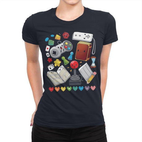 Game World - Womens Premium T-Shirts RIPT Apparel Small / Navy