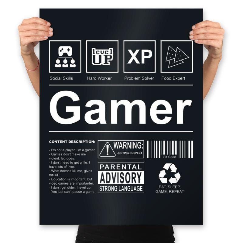 Gamer Label - Prints Posters RIPT Apparel 18x24 / Black
