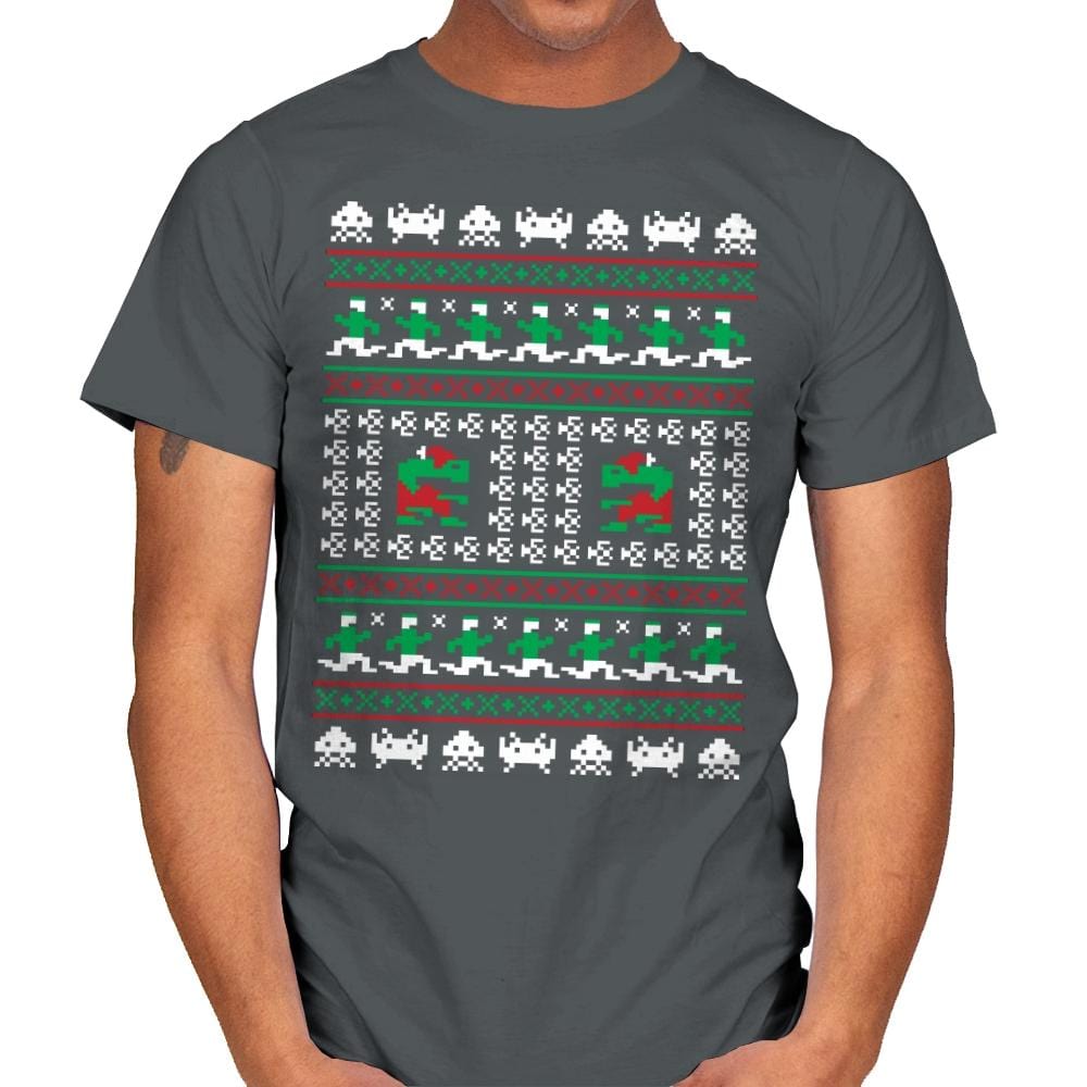 Games Of Christmas Past - Mens T-Shirts RIPT Apparel Small / Charcoal