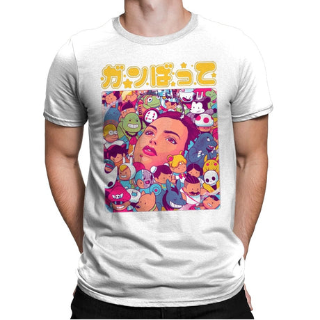 Ganbatte Machine  - Mens Premium T-Shirts RIPT Apparel Small / White