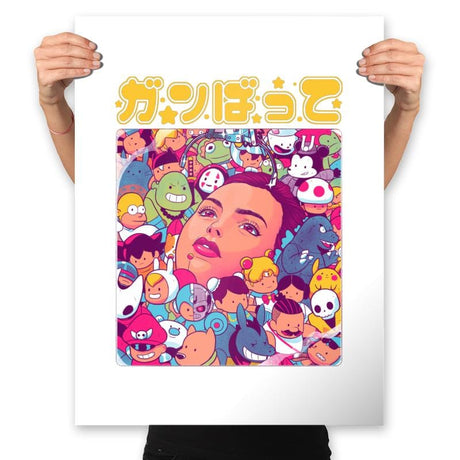 Ganbatte Machine  - Prints Posters RIPT Apparel 18x24 / White