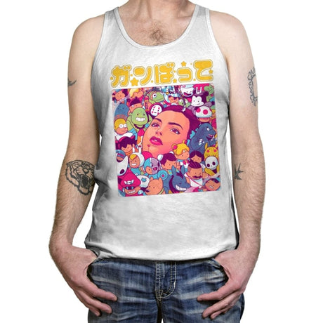 Ganbatte Machine  - Tanktop Tanktop RIPT Apparel X-Small / White