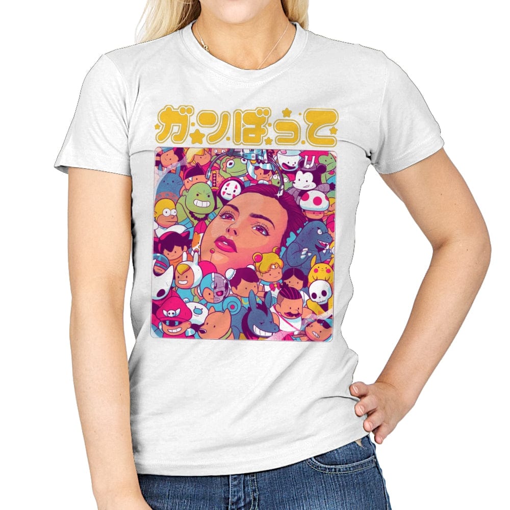 Ganbatte Machine  - Womens T-Shirts RIPT Apparel Small / White