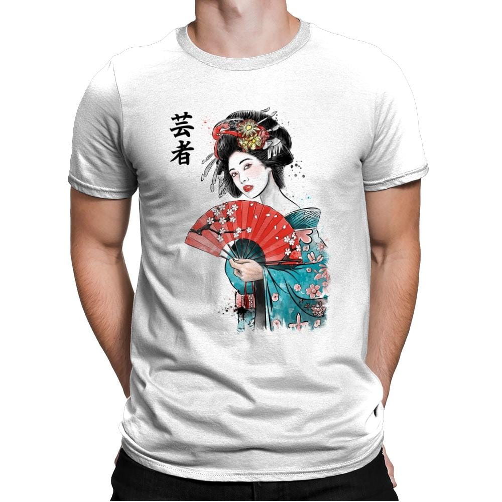 Geisha - Mens Premium T-Shirts RIPT Apparel Small / White