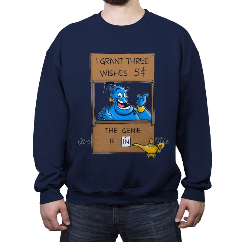 Genie Help - Crew Neck Sweatshirt Crew Neck Sweatshirt RIPT Apparel Small / Navy