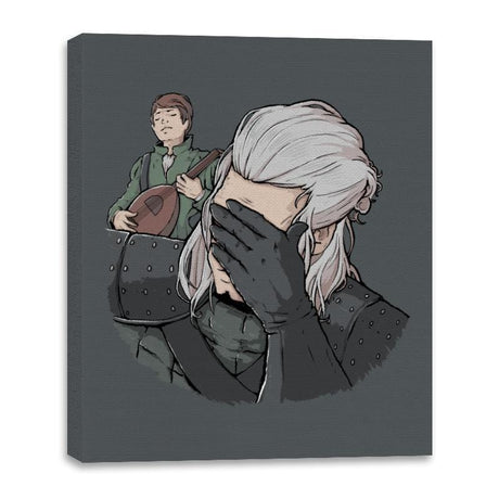 Geralt Face Palm - Canvas Wraps Canvas Wraps RIPT Apparel 16x20 / Charcoal