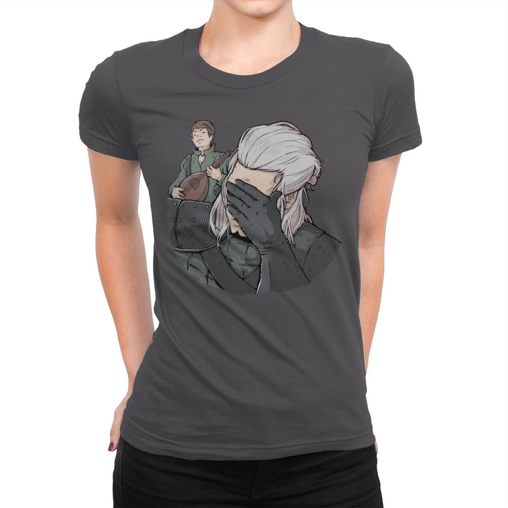 Geralt Face Palm - Womens Premium T-Shirts RIPT Apparel Small / Heavy Metal
