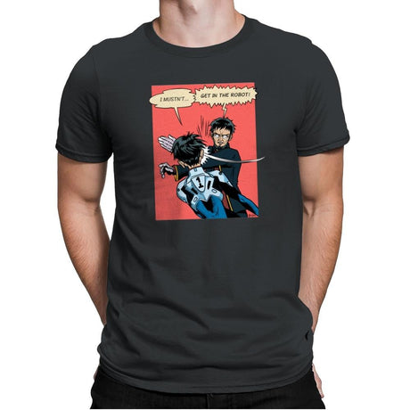 Get in the Robot Exclusive - Anime History Lesson - Mens Premium T-Shirts RIPT Apparel Small / Heavy Metal