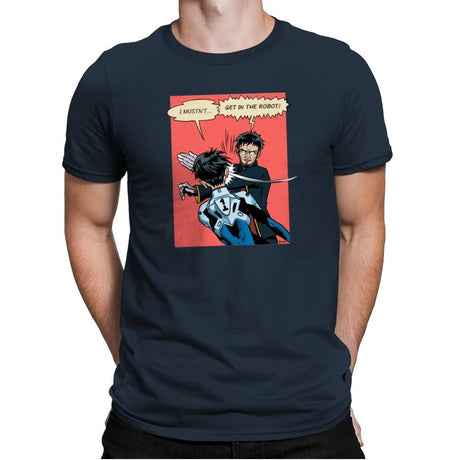 Get in the Robot Exclusive - Anime History Lesson - Mens Premium T-Shirts RIPT Apparel Small / Indigo