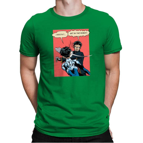 Get in the Robot Exclusive - Anime History Lesson - Mens Premium T-Shirts RIPT Apparel Small / Kelly Green