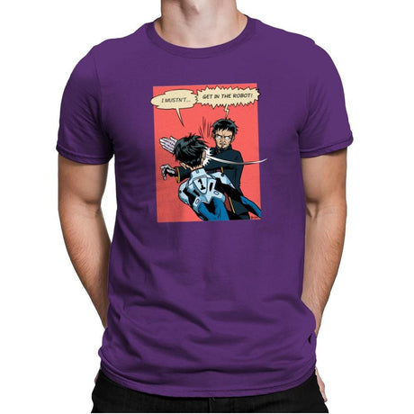 Get in the Robot Exclusive - Anime History Lesson - Mens Premium T-Shirts RIPT Apparel Small / Purple Rush