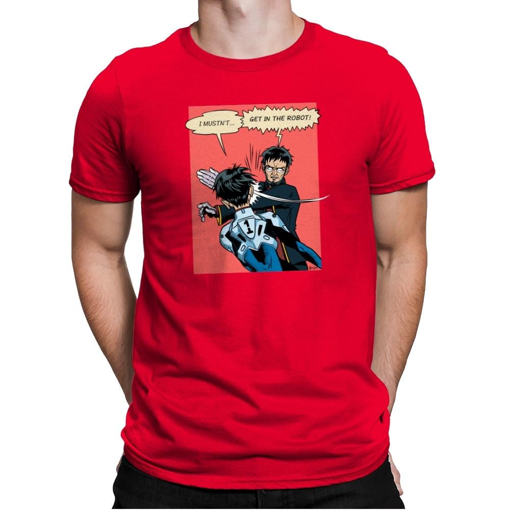 Get in the Robot Exclusive - Anime History Lesson - Mens Premium T-Shirts RIPT Apparel Small / Red