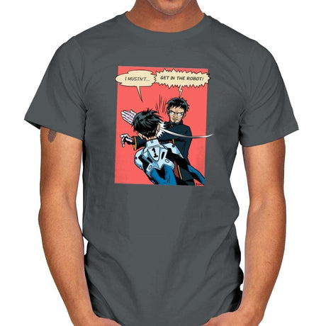 Get in the Robot Exclusive - Anime History Lesson - Mens T-Shirts RIPT Apparel Small / Charcoal