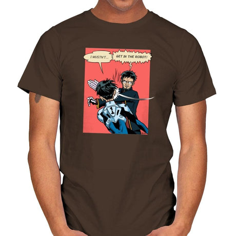 Get in the Robot Exclusive - Anime History Lesson - Mens T-Shirts RIPT Apparel Small / Dark Chocolate