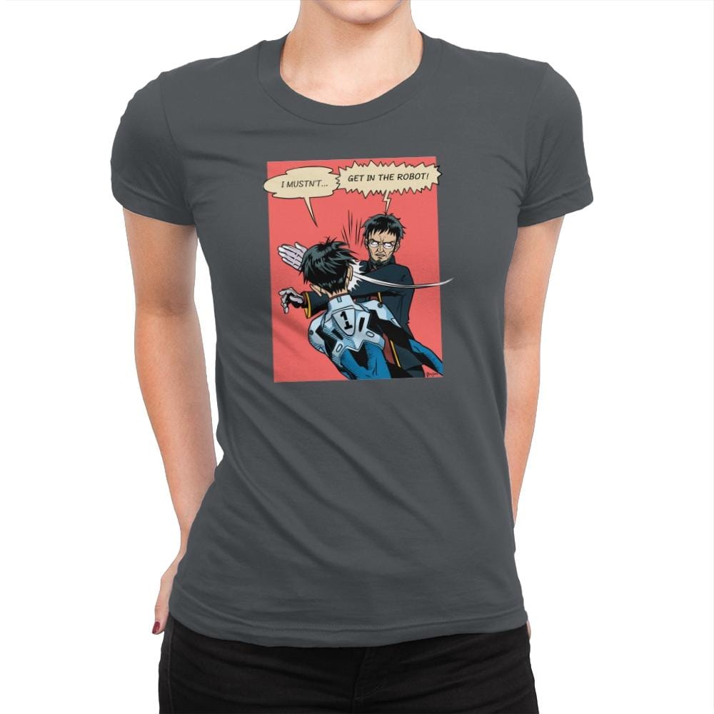 Get in the Robot Exclusive - Anime History Lesson - Womens Premium T-Shirts RIPT Apparel Small / Heavy Metal