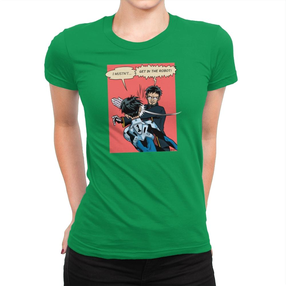 Get in the Robot Exclusive - Anime History Lesson - Womens Premium T-Shirts RIPT Apparel Small / Kelly Green