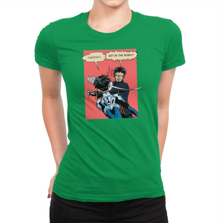 Get in the Robot Exclusive - Anime History Lesson - Womens Premium T-Shirts RIPT Apparel Small / Kelly Green