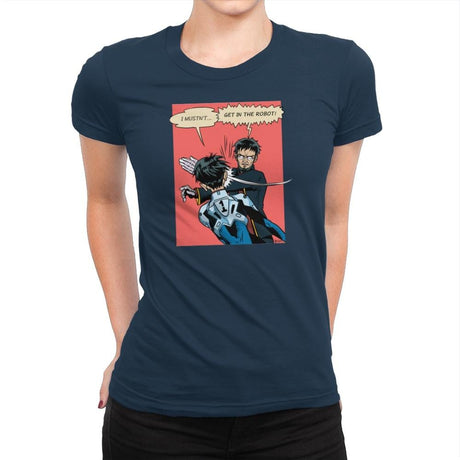 Get in the Robot Exclusive - Anime History Lesson - Womens Premium T-Shirts RIPT Apparel Small / Midnight Navy