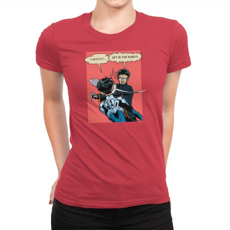 Get in the Robot Exclusive - Anime History Lesson - Womens Premium T-Shirts RIPT Apparel Small / Red